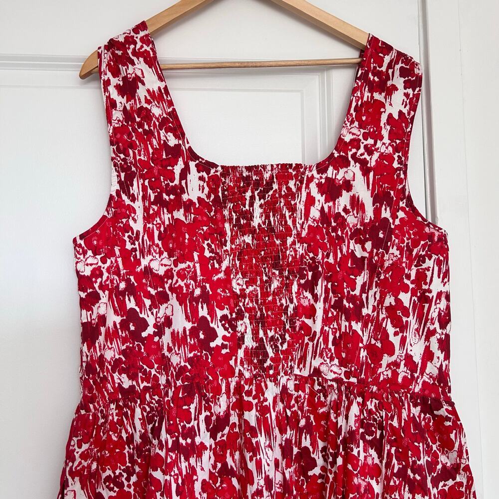 NWT Aureta Square Neck Corset A-Le Dress Midi Women’s 2X‎ Red Bloomcore Romantic - Picture 10 of 13